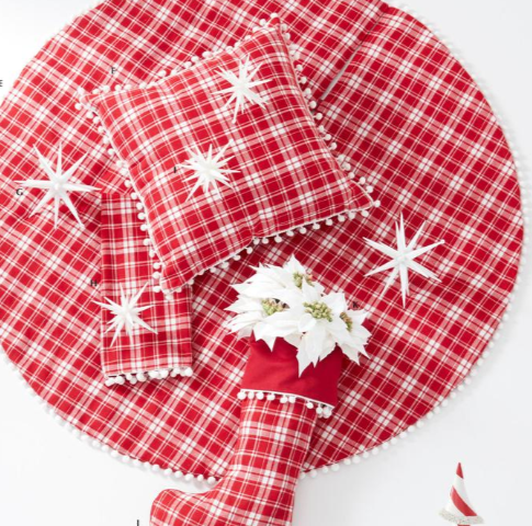 Red & White Plaid Flannel Table Runner