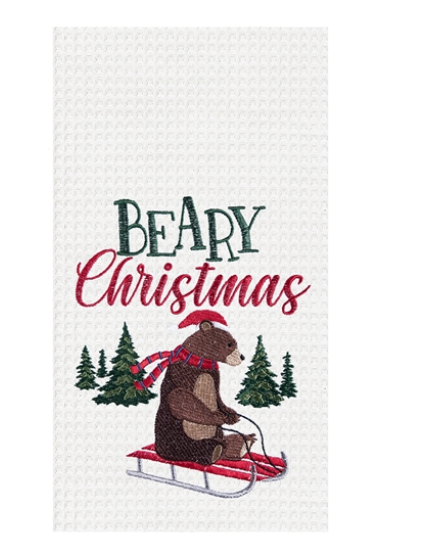 Beary Christmas Sledding Towel