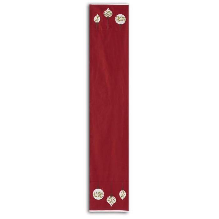 Embroidered Ornaments Red Cotton Table Runner