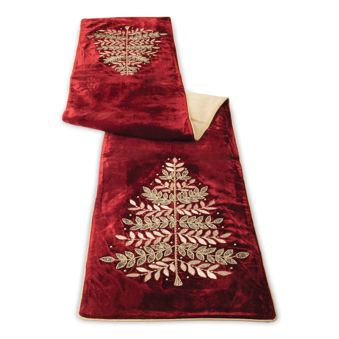 Red and Gold Christmas Table Runner
