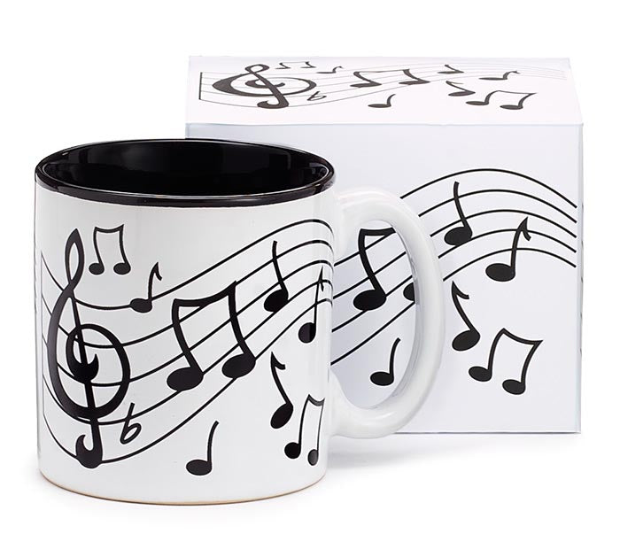 White Mug with Music Notes