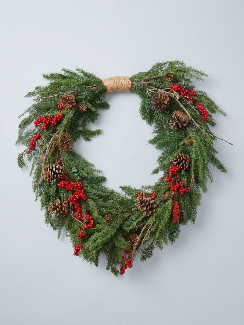 Pine and Berry Wreath - 30"