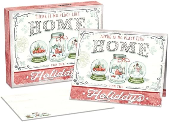 Two holiday-themed greeting cards with decorative designs and text on a white background.