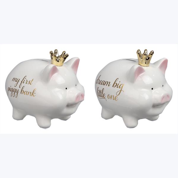 Piggy Bank with Gold Crown