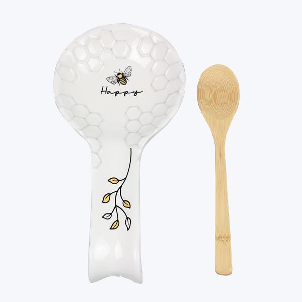 Honey Bee Spoon Rest with Spoon