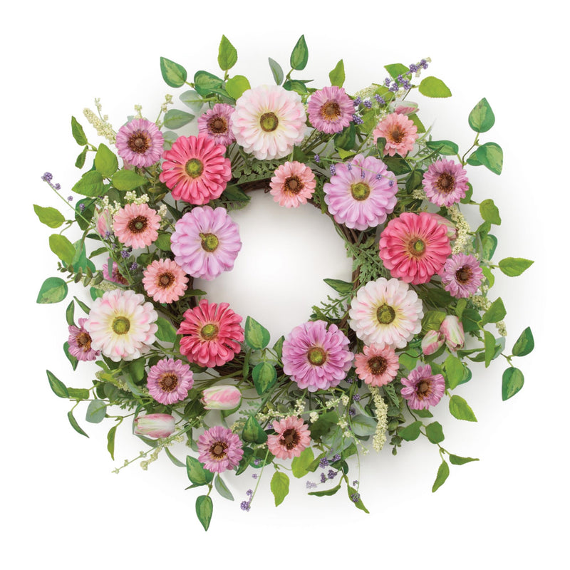 Zinnia and Tulip Wreath - 26"