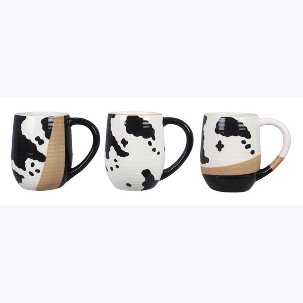Country Black and White Cow Pattern Mugs