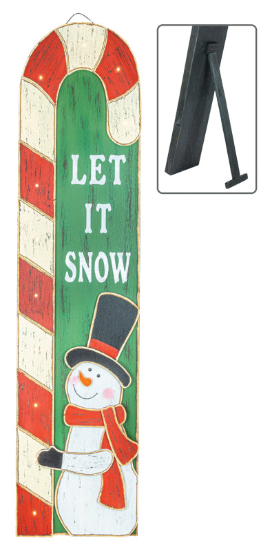 Let it Snow Easel Porch Sign with LED Lights