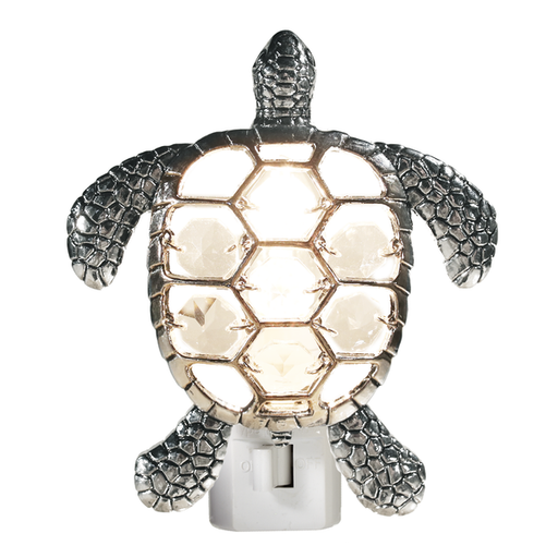 Tortoise-shaped night light with a white background