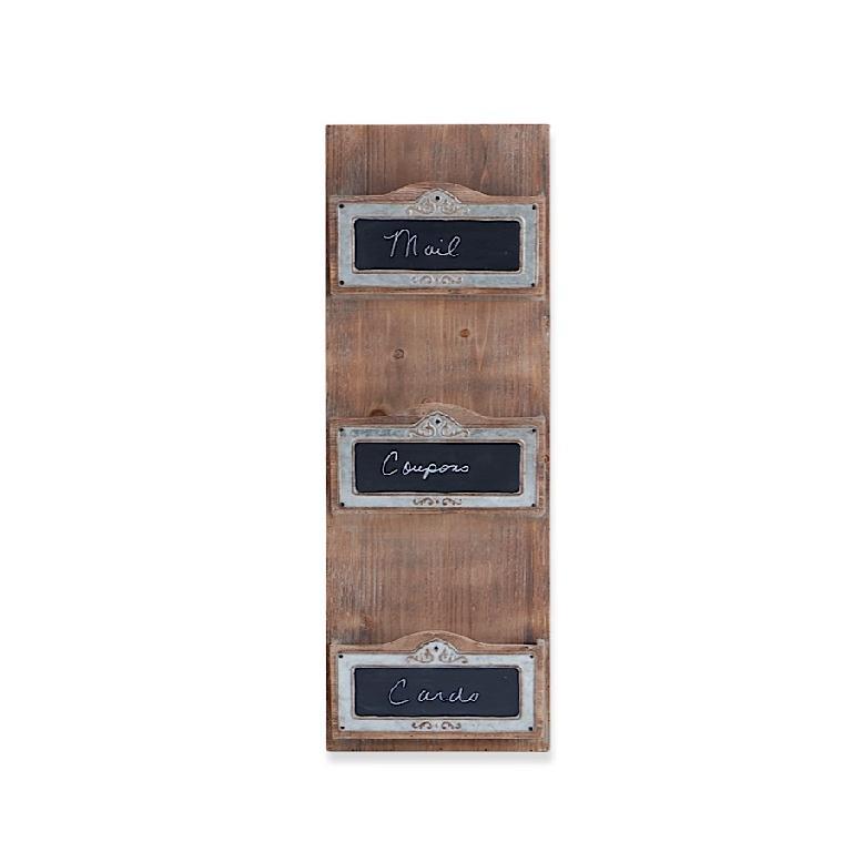 Wooden Wall Unit with Chalkboard Compartments