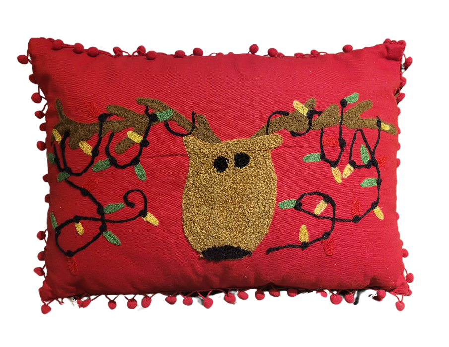 Reindeer Christmas Pillow - Rectangle