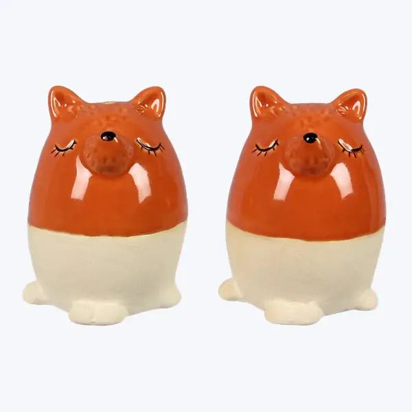 Ceramic Fox Salt & Pepper Shaker Set