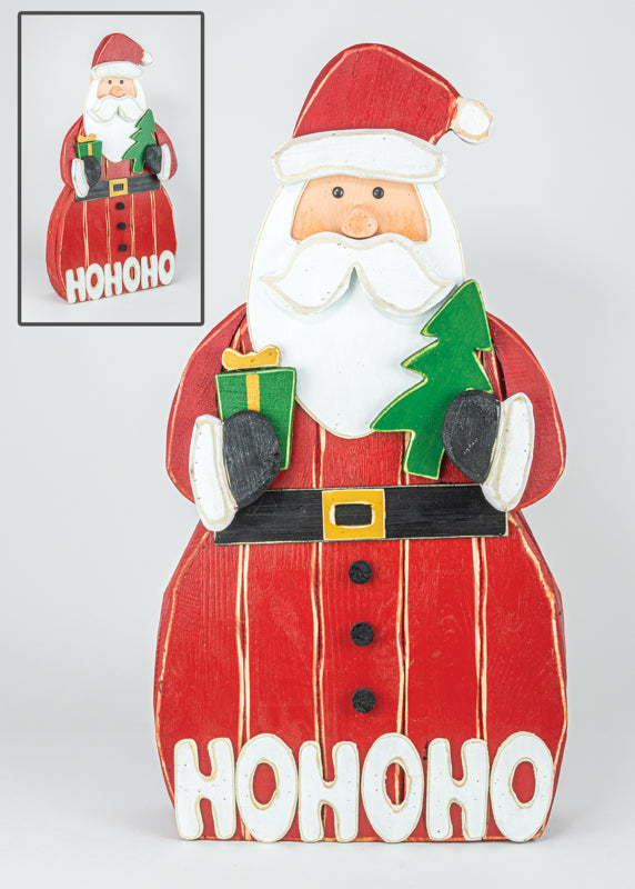Ho Ho Ho Wooden Santa Stander