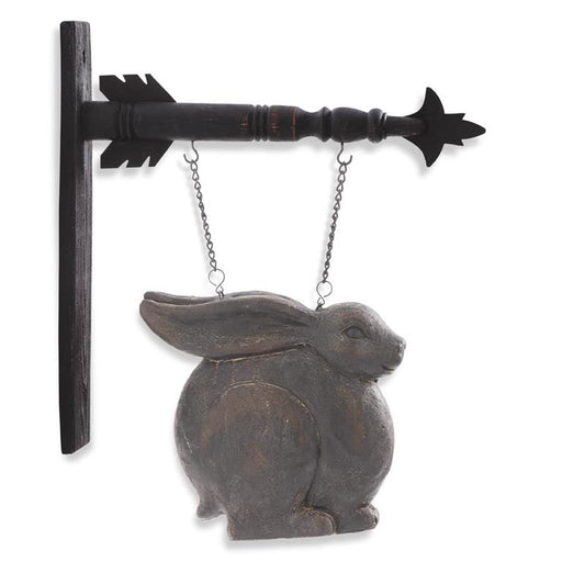 Decorative wall hook with a rabbit design and arrow on a white background