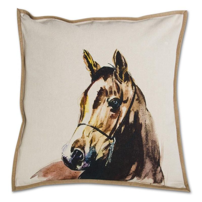 Square Canvas Horse Head Pillow
