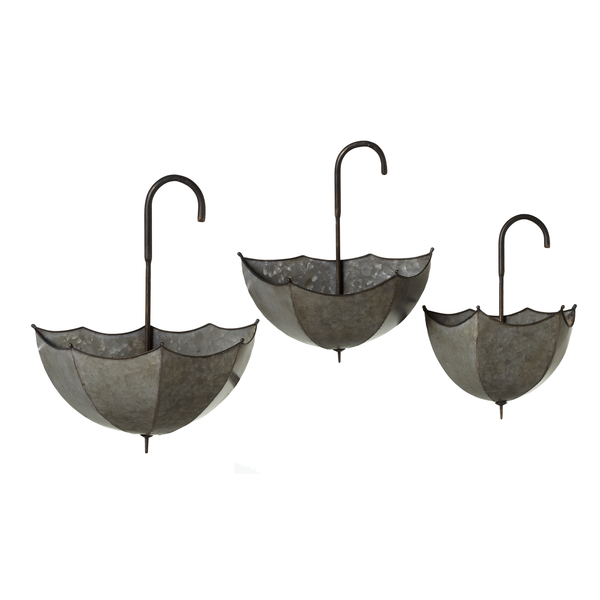 Galvanized Umbrella Planters - 3 Sizes