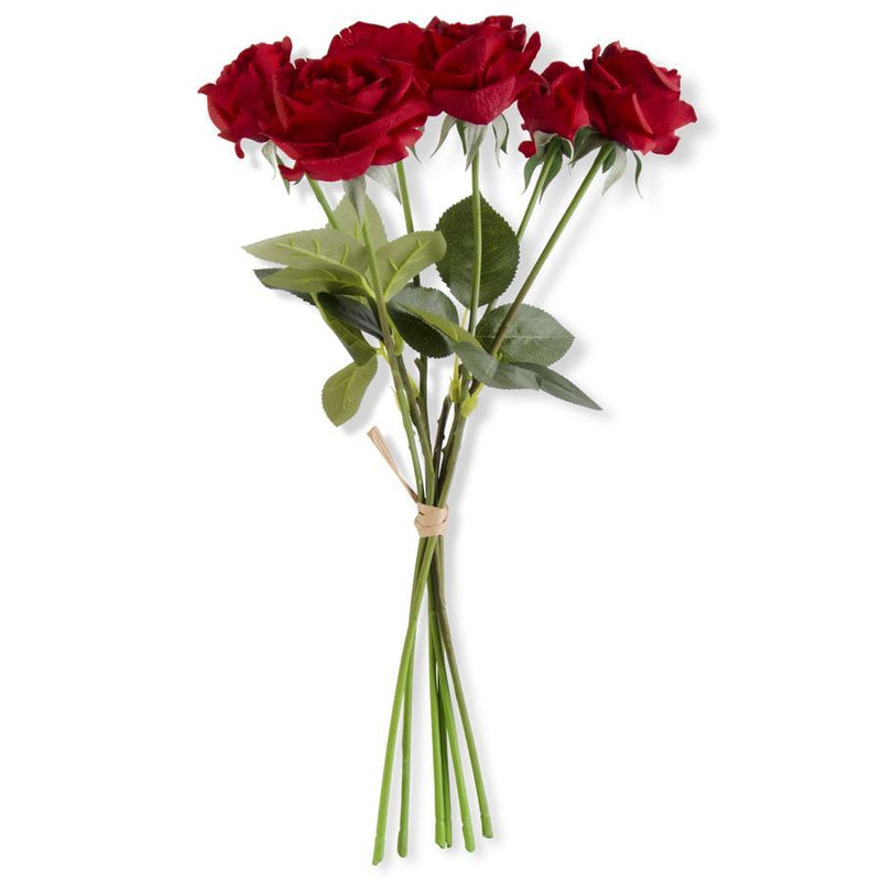 Red Real Touch Full Bloom Rose Stem Bundle