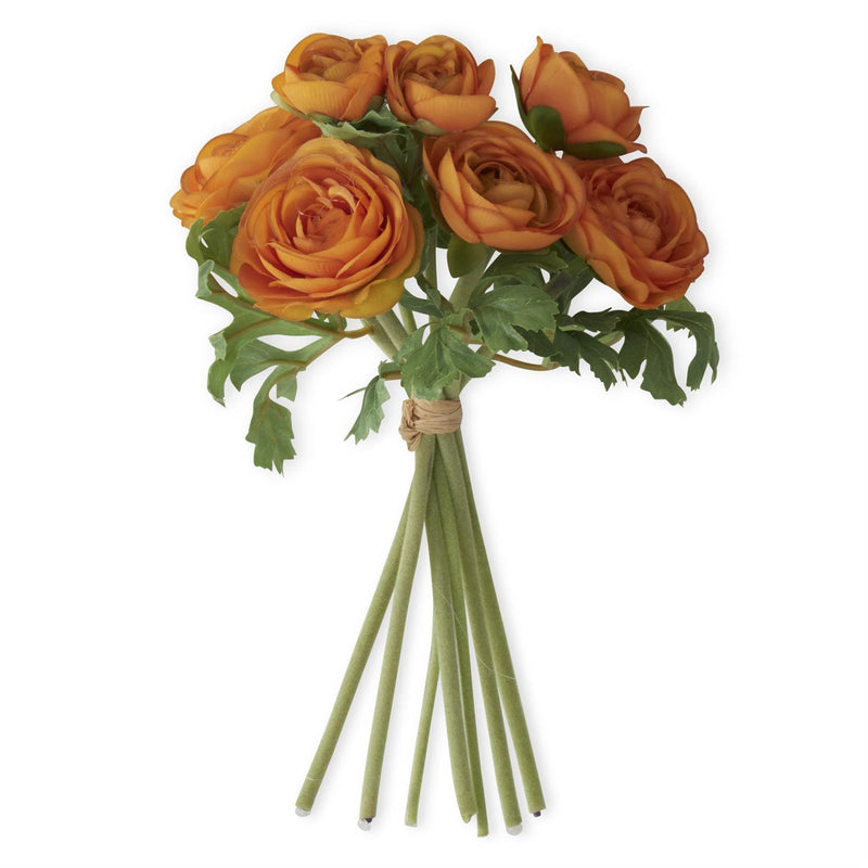Orange Ranunculus Bundle with Flocked Stems