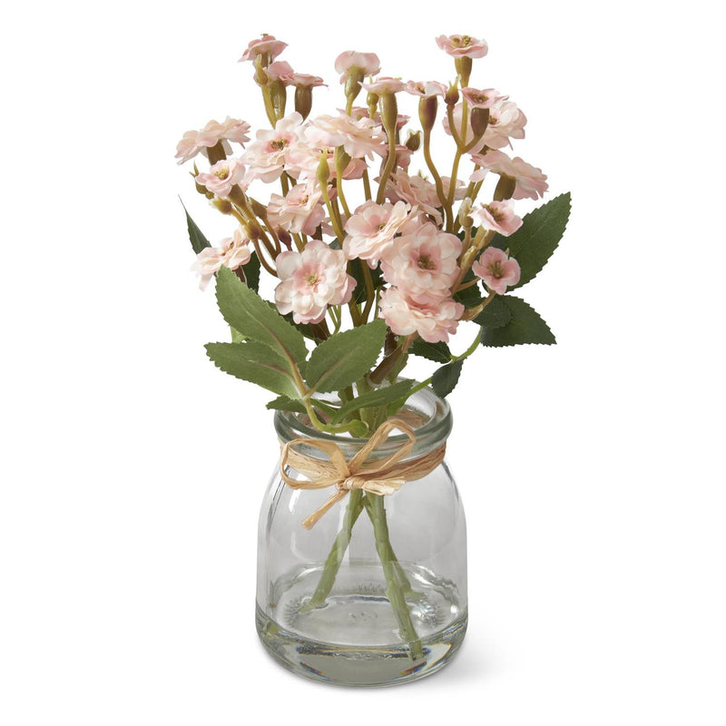 Pink Primrose Premade in Glass Vase with Faux Water