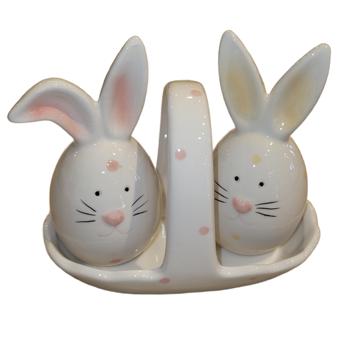 Bunny Salt and Pepper with Holder