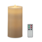 Flickering candle with remote control on a white background