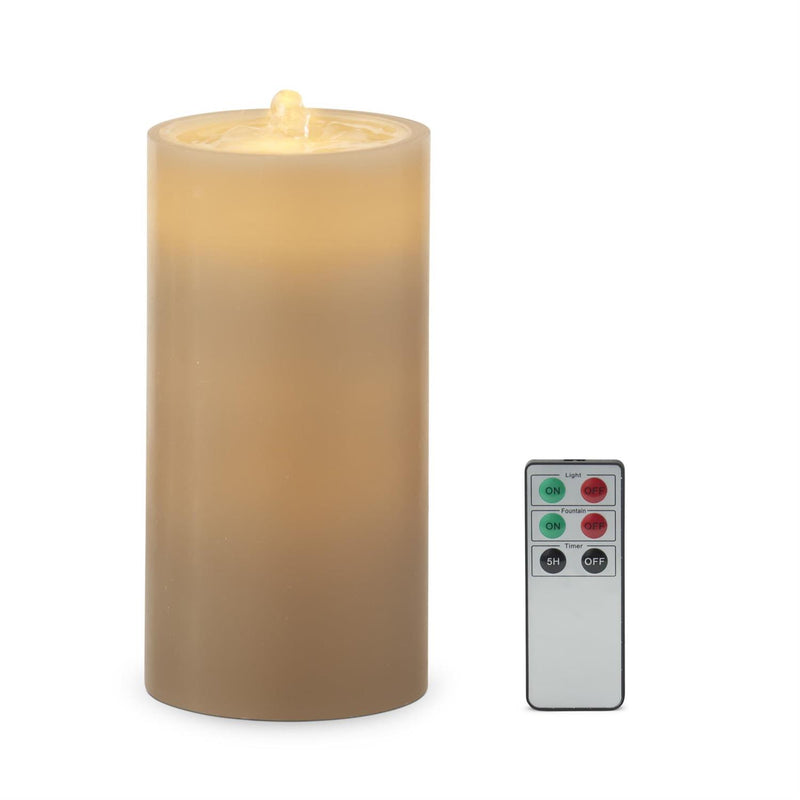 Flickering candle with remote control on a white background