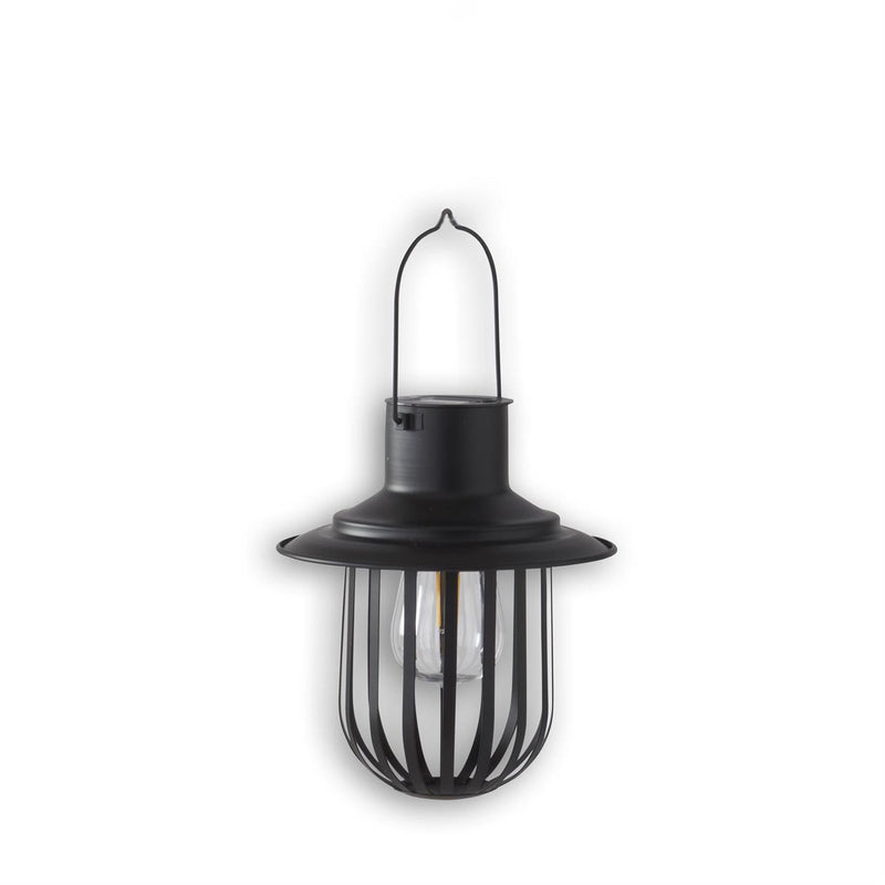 Black outdoor wall light fixture on a white background