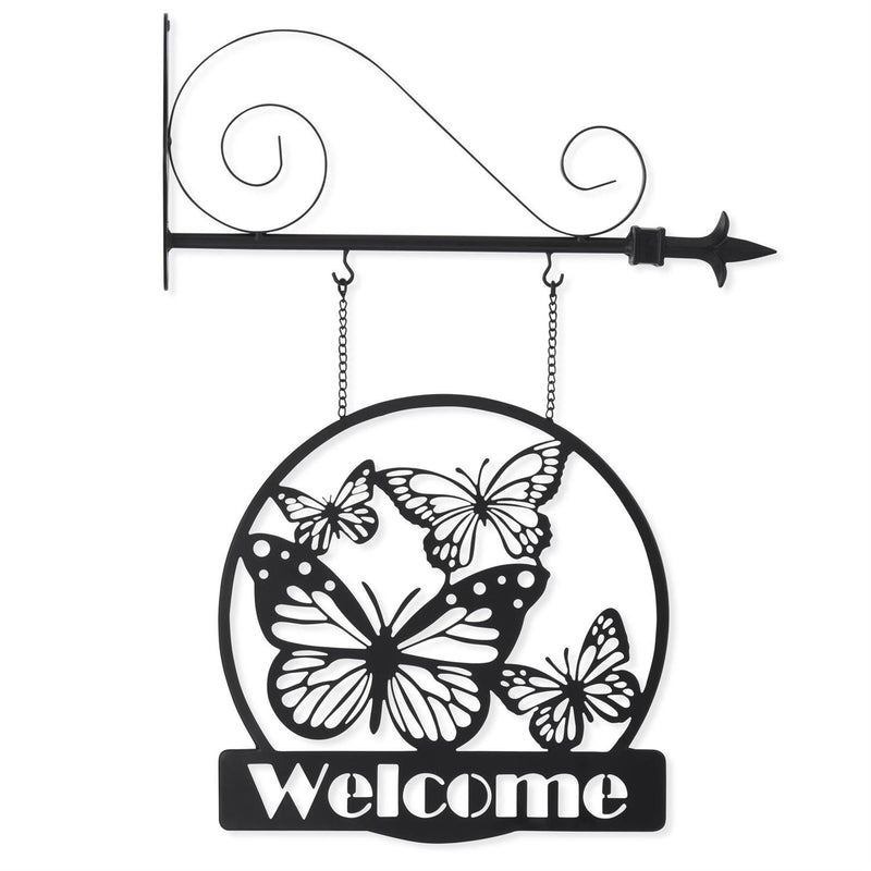 Black Metal Cutout Butterfly Welcome Sign Arrow Replacement
