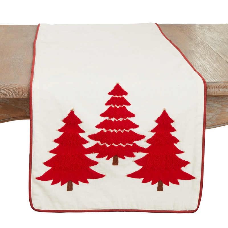 Embroidered Christmas Tree Runner - 72"