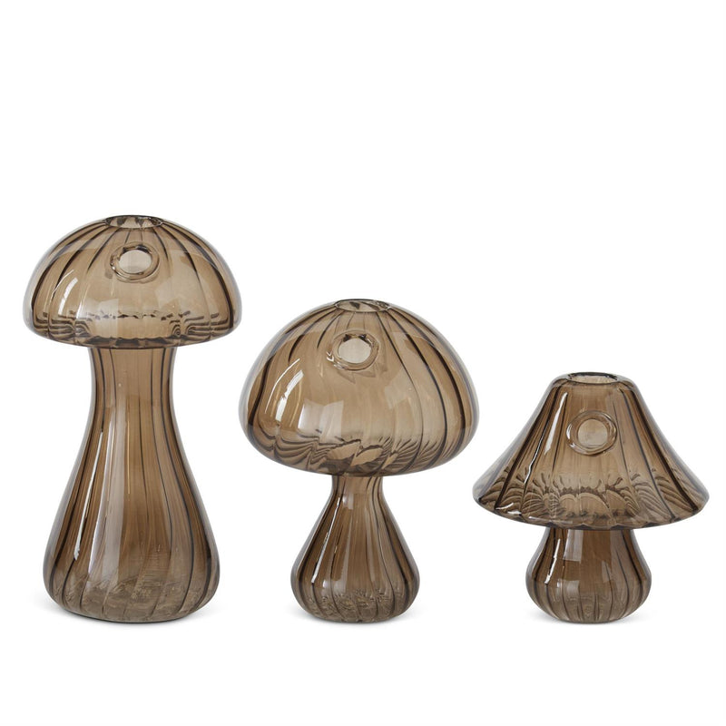 Brown Glass Mushroom Vase