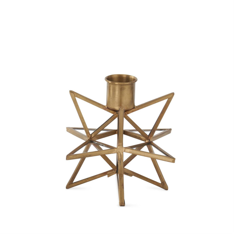 Gold Star Taper Candle Holder
