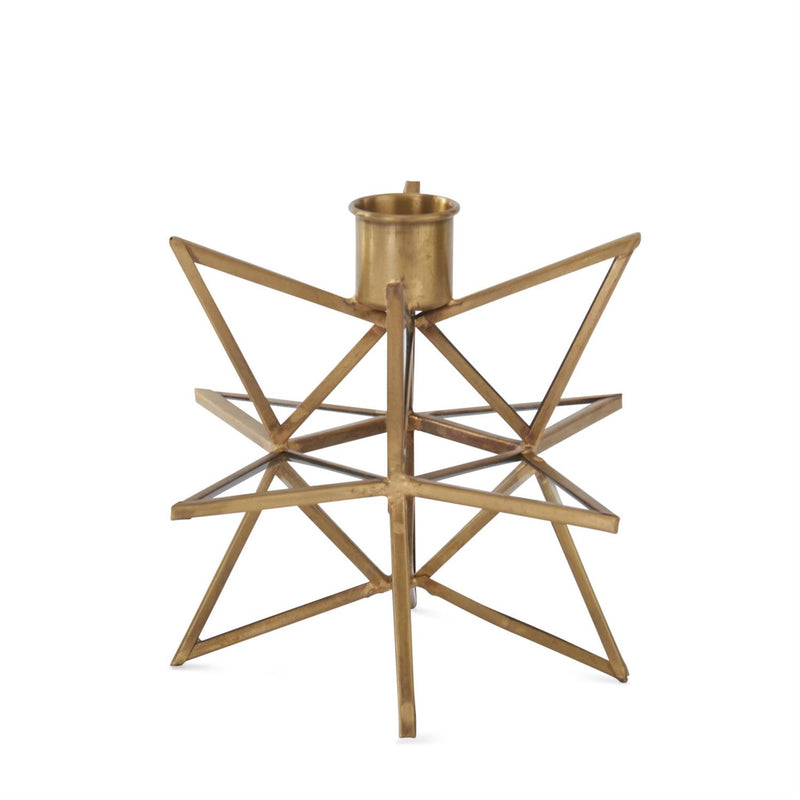 Gold Star Taper Candle Holder
