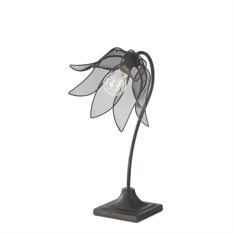 Black Mesh Tulip LED Lamp w/Timer