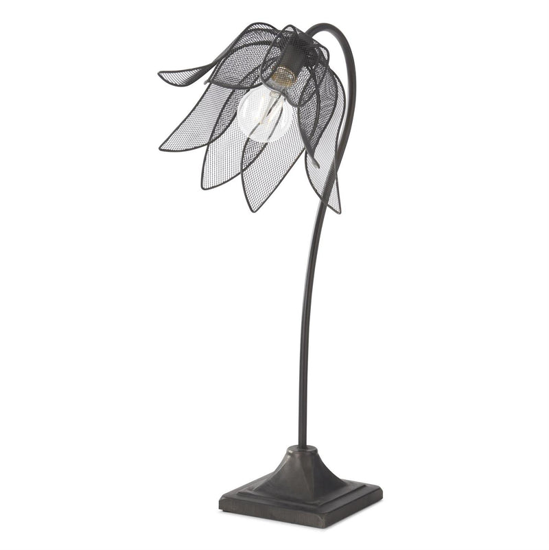 Black Mesh Tulip LED Lamp w/Timer
