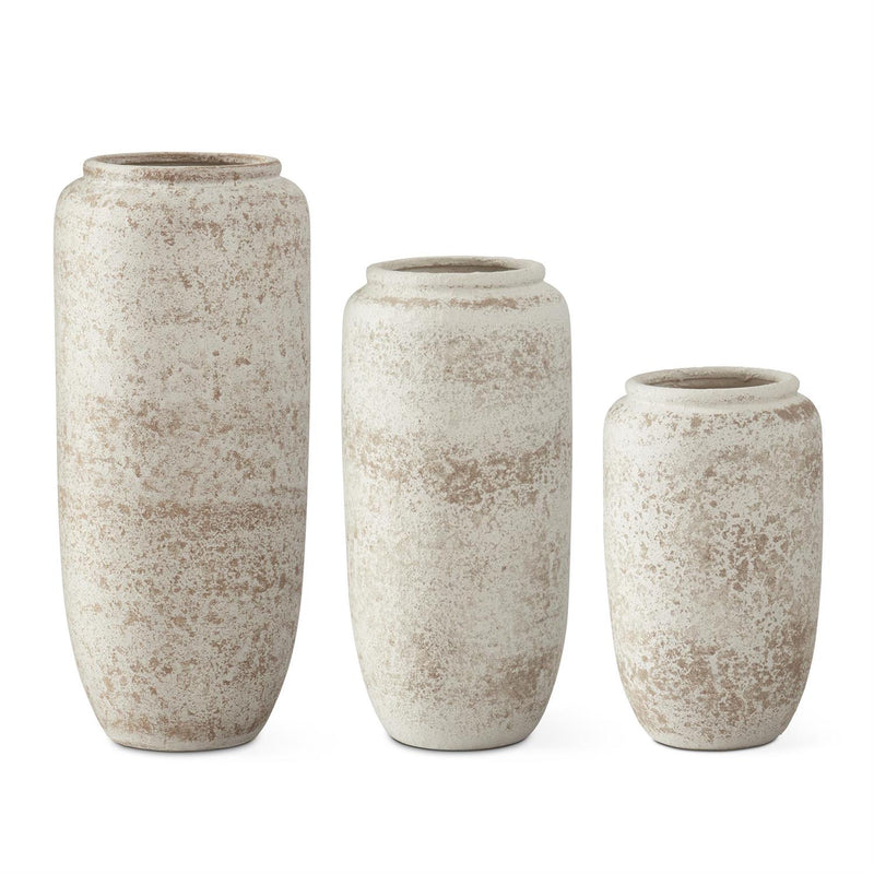 Cream & Taupe Textured Ceramic Vases