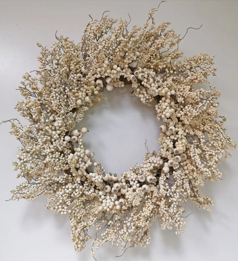 White Berry Wreath - 34"