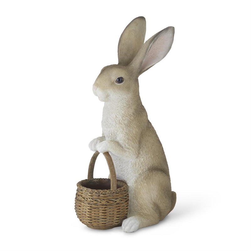 Bunny Holding Basket Figurine