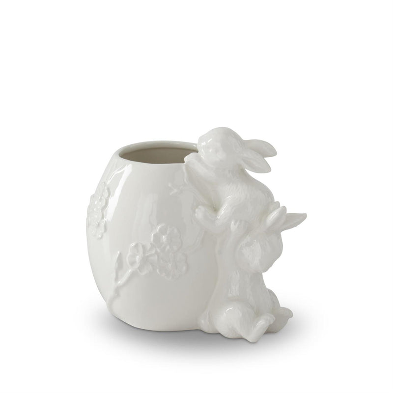 White Flower Embossed Egg Container