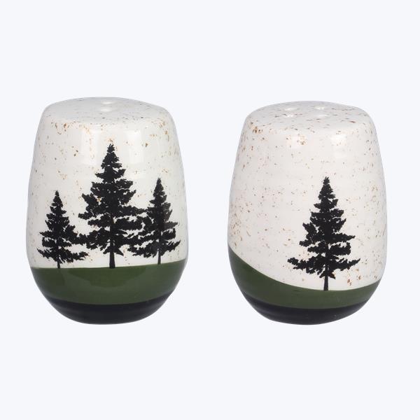 Ceramic Forest Retreat Salt and Pepper Shakers