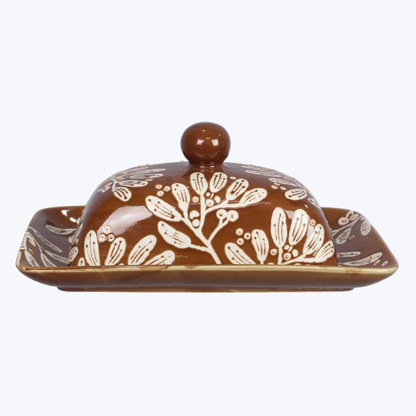 Leaf Design Butter Dish