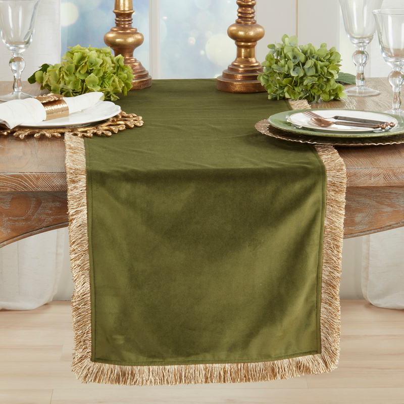 Velvet Fringe Table Runner - 72"