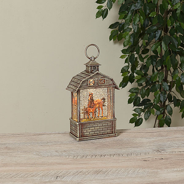 Lighted Spinning Water Lantern with Range Scene