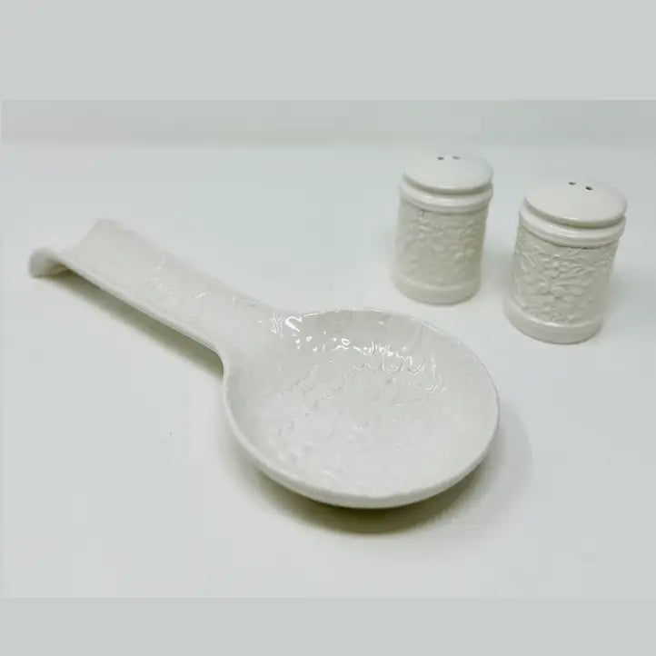 White Ceramic Spoon Rest Set