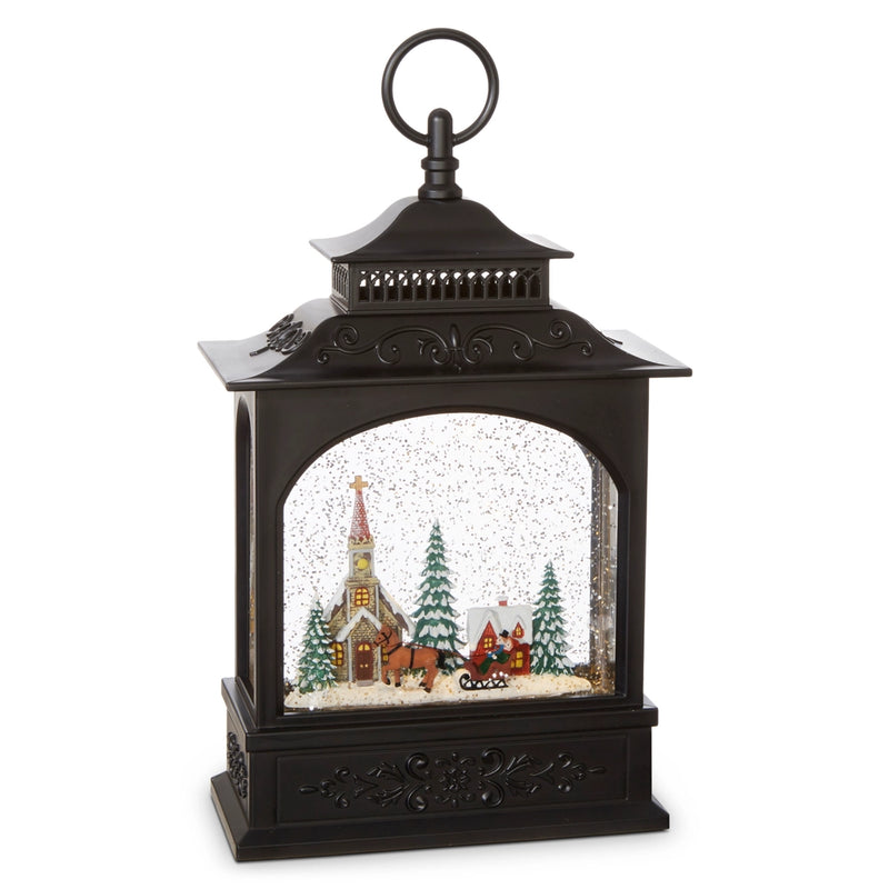 Town Scene Musical Lighted Water Lantern