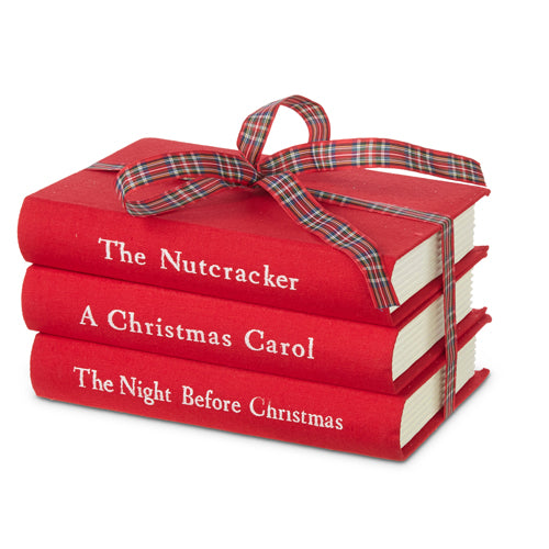 Red Stacked Christmas Books