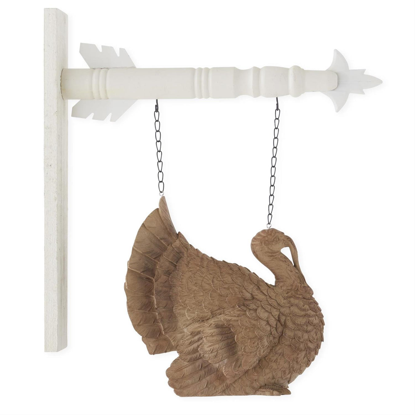 Decorative wall hook with a brown swan design on a white background