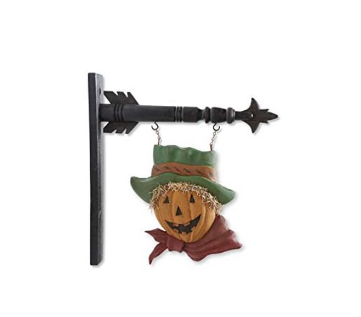 Decorative Halloween wall hook with a pumpkin design on a white background