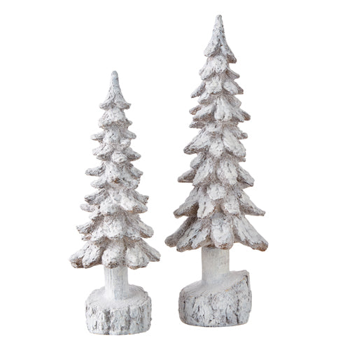 Snowy Tree Figurines Set of 2