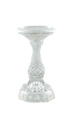 Decorative white candle holder on a white background