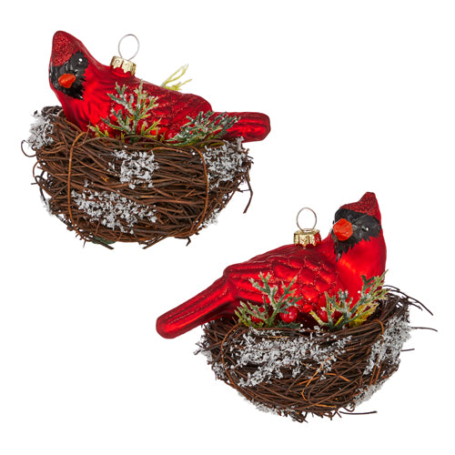 Cardinal in Nest Ornament - 3 Options